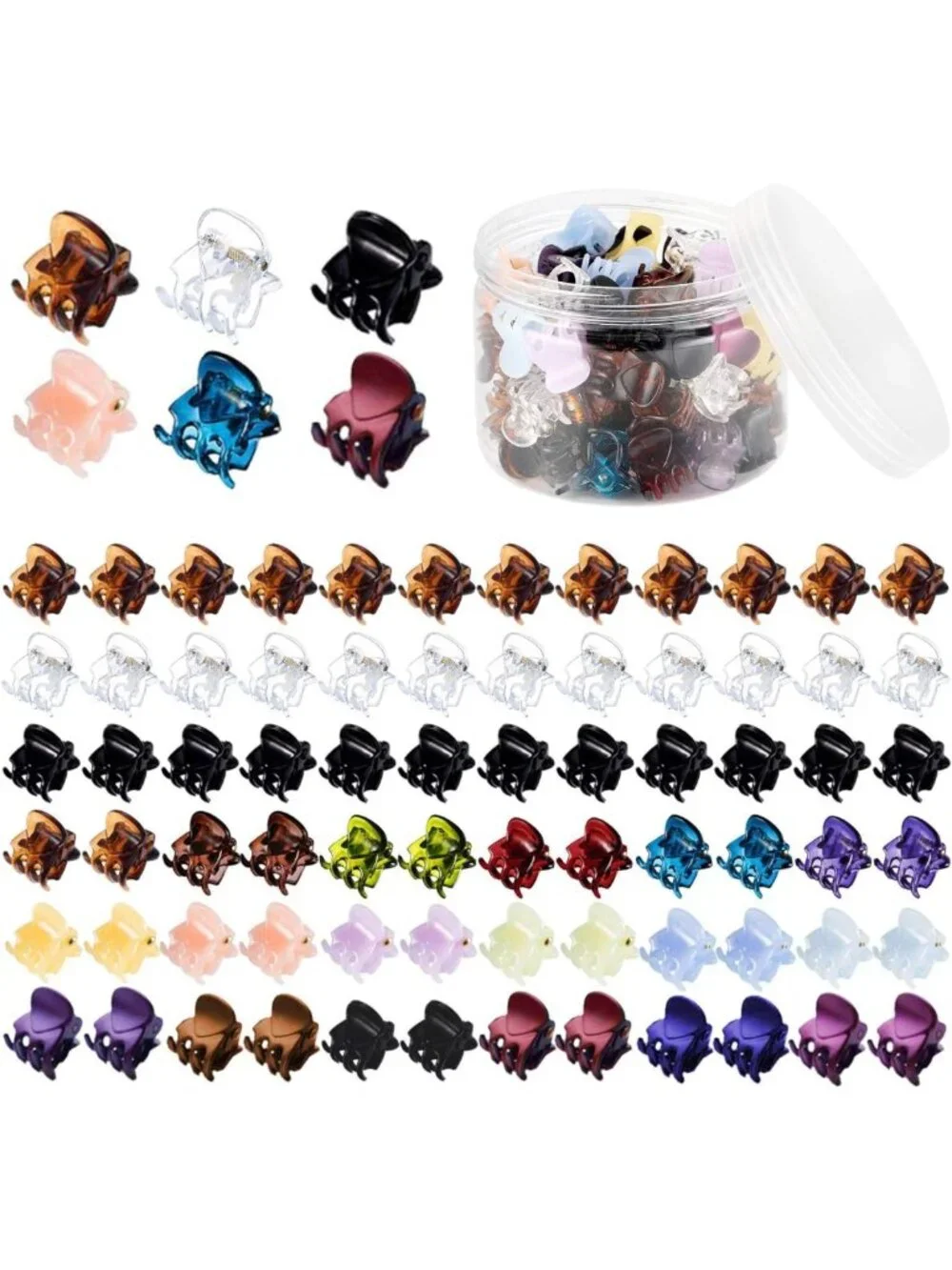 72 Pcs Mini Hair Claw Clips for Women & Girls - Cute Small Hair Accessories